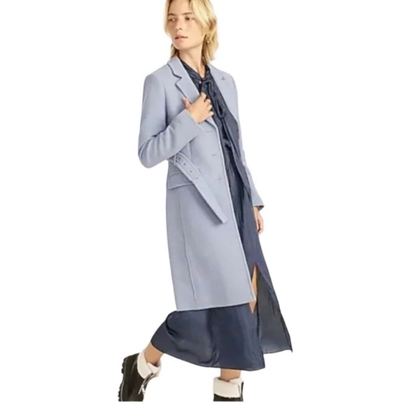✨J. Crew Light Blue Lady Day Trench Coat in Italian Wool✨ - Picture 3 of 6